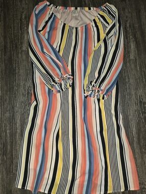 EST. 1946 Striped Multi-Color Casual Dress Open Arms 14/16